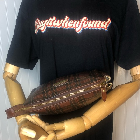 RALPH LAUREN Tartan Plaid Top Zipper Clutch Makeup Toiletry Bag Vintage - Picture 3 of 13